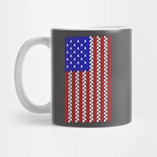 red, white, and houndstooth Mug